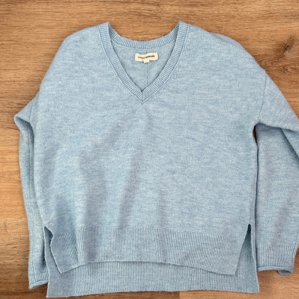 Lucky Brand Soft Blue Knit Top